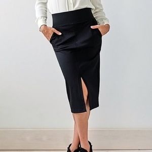 Brass Bodycon Ponte Pencil Skirt